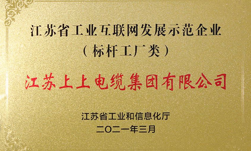 必赢官网获评“江苏省工业互联网发展示范企业”